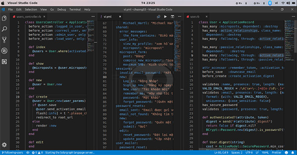Visual Studio Code's Mutiply Coding Screen