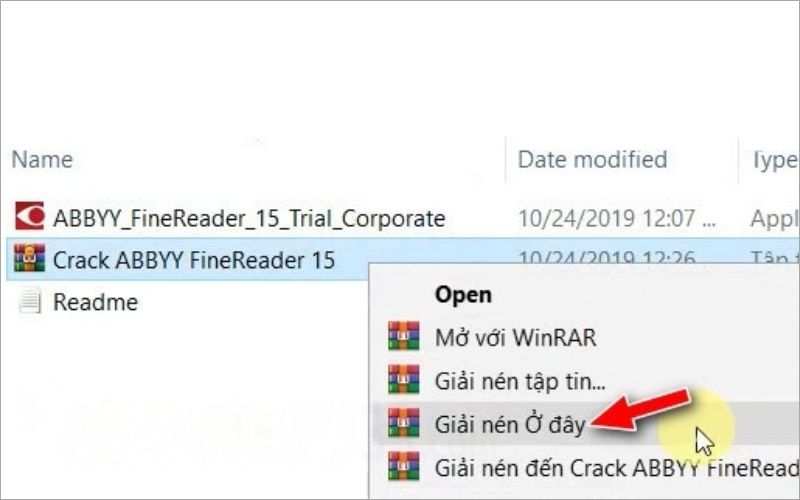 Bước 1: Giải nén file crack