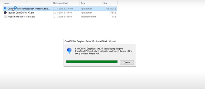 chạy file CorelDraw Graphic Suite X7 Installer