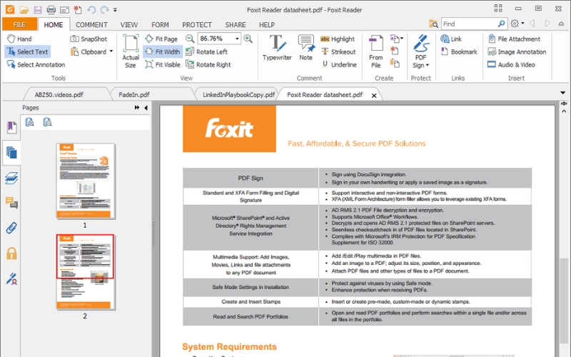 cấu hình cài đặt foxit reader