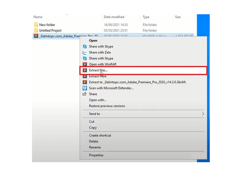 tiến hành giải nén file Adobe_Premier_Pro_2020_v14.3.0.38×64