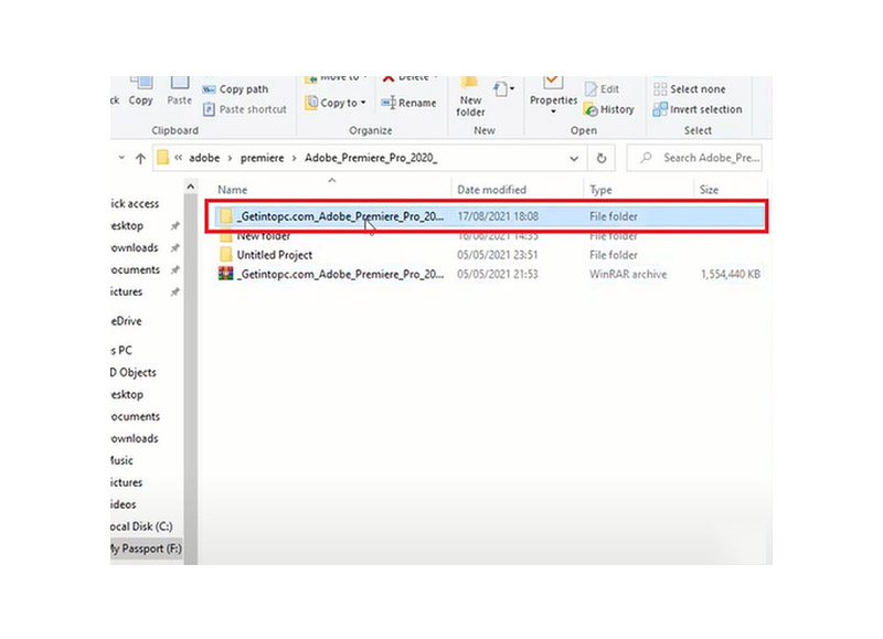 mở file Adobe_Premier_Pro_2020_v14.3.0.38×64 vừa giải nén
