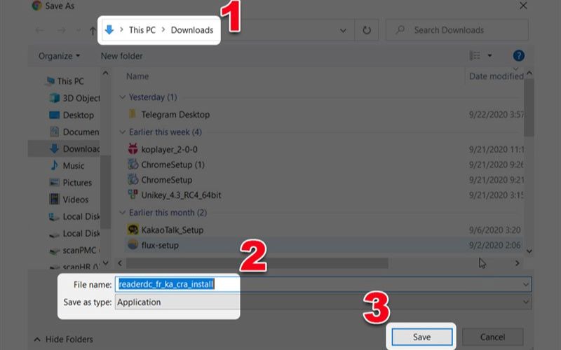 chọn thư mục lưu file cài đặt rồi nhấn Save