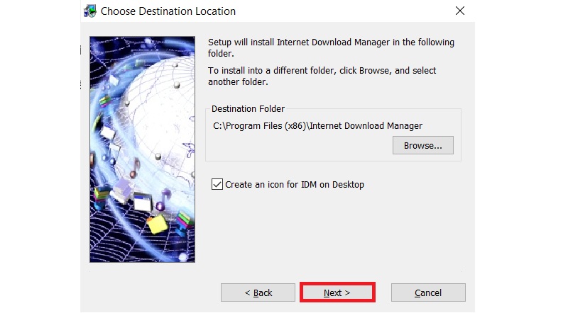 tick chọn tạo icon trên màn hình desktop rồi nhấn Next