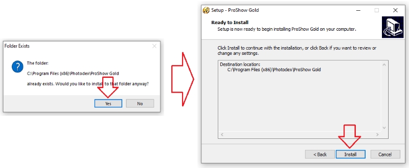 nhấn "Yes" rồi nhấn "Install"