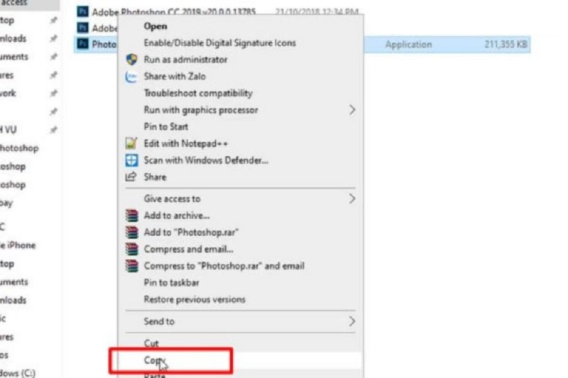 sao chép file kích hoạt