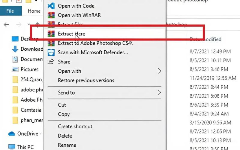 giải nén file cài đặt Premiere Pro 2022 