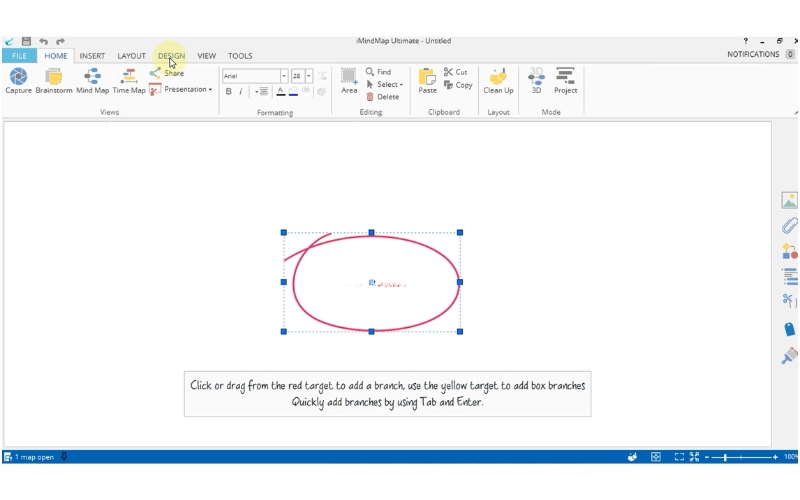 giao diện sử dụng iMindMap 10