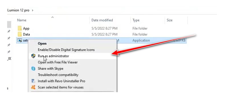 chạy tệp setup.exe