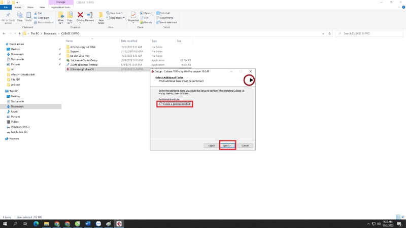 tick chọn Create a desktop shortcut rồi nhấn Next