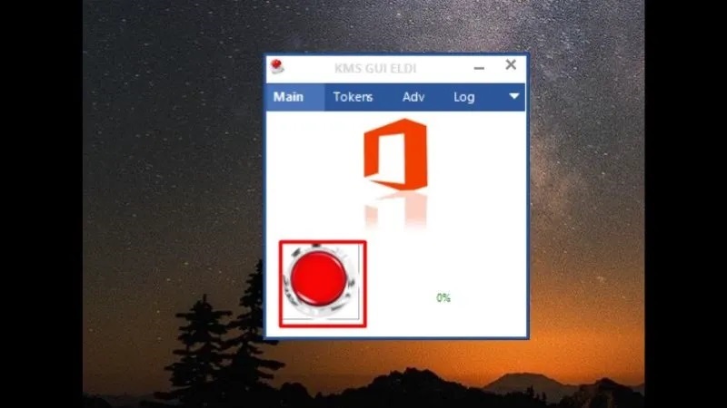 bấm vào nút màu đỏ để tiến hành kích hoạt Windows hoặc Office