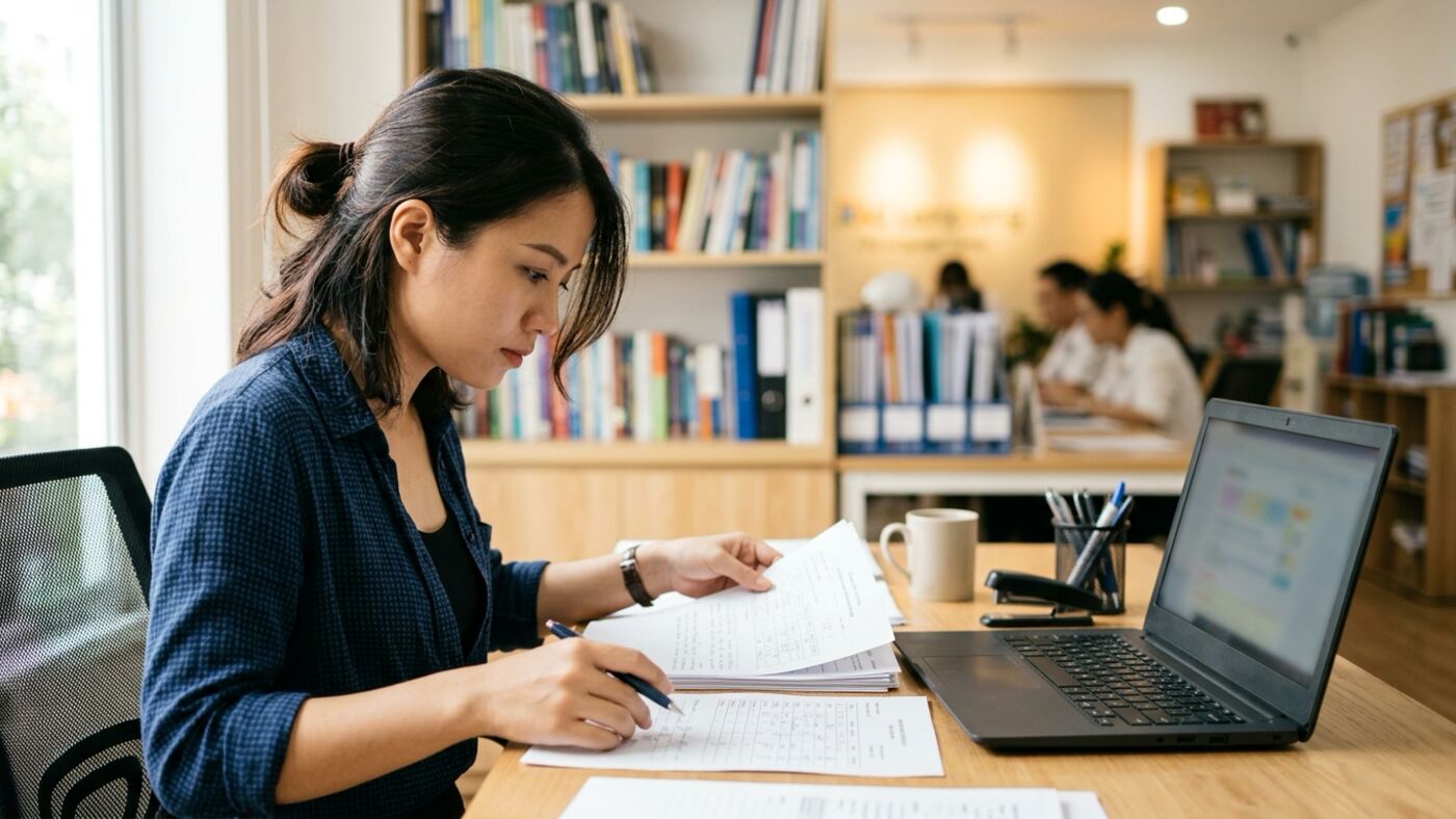 Kế toán kiểm tra thu học phí với tài khoản ảo ngân hàng