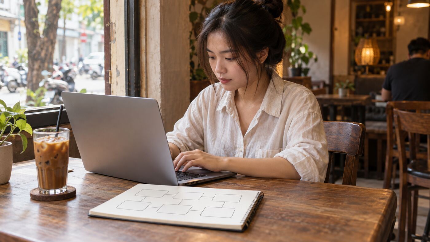 Freelancer tạo app bằng AI cho khách spa tại quán cà phê